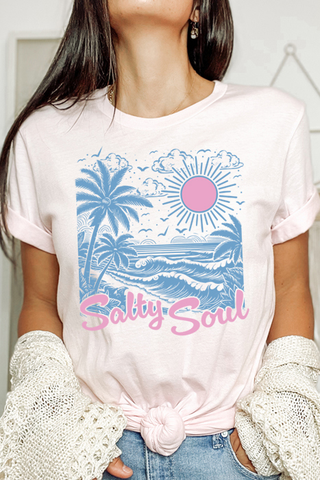 Salty Soul Graphic Tee, Bella Canvas Tee, Ocean Shirt