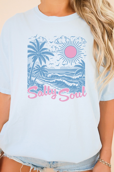 Salty Soul Graphic Tee, Comfort Color Tee, Ocean Shirt