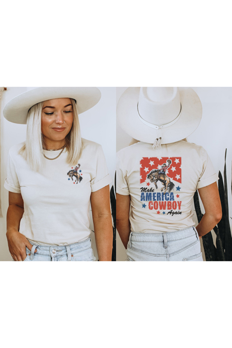Make America Cowboy Graphic Tee, Bella Canvas Tee