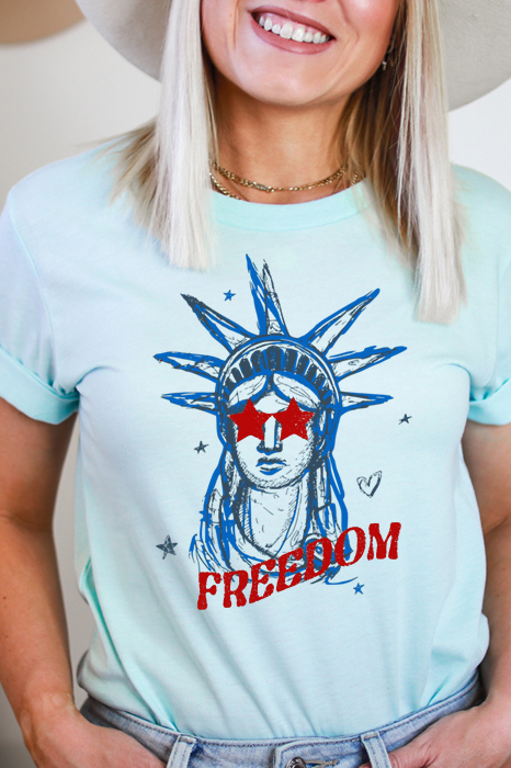 Freedom Statue Graphic Tee, Bella Canvas Tee, 4th Of July Shirt