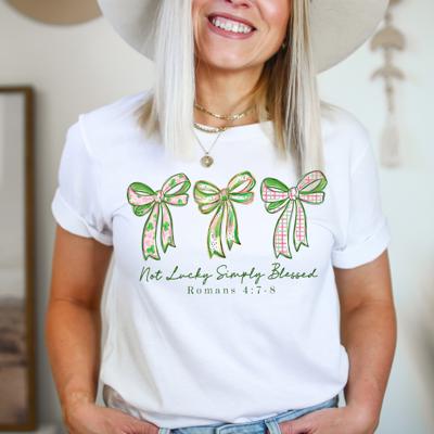 Not Lucky Simply Blessed Graphic Tee, St Patrick's, Bella Canvas Shirt