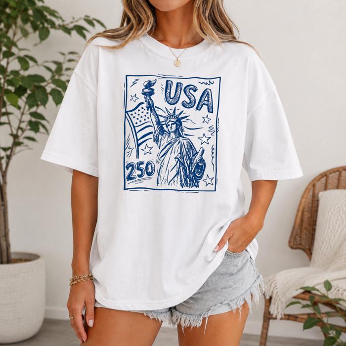 USA Liberty Graphic Tee, Comfort Color Tee