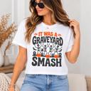  Graveyard Smash Halloween Crop Tee, Bella Canvas Crop, Retro Skeleton Halloween Shirt, Dancing Skeleton Graphic Tee, Spooky Season Top
