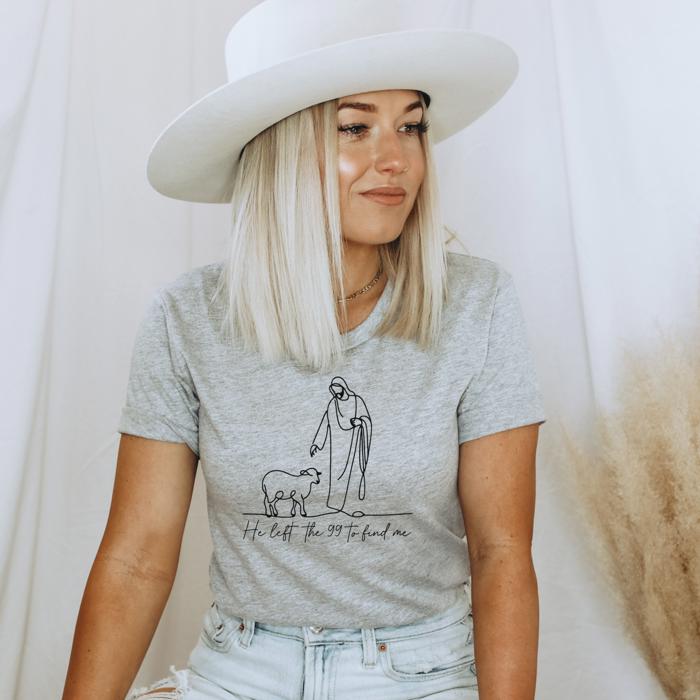 He Left The 99 Graphic Tee, Christian Tee, Bella Canvas Shirt