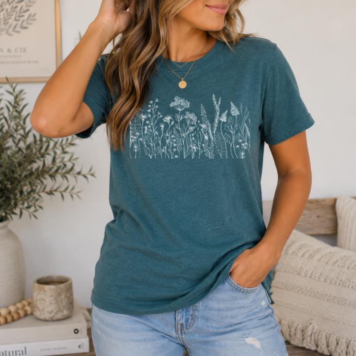 Wildflowers Graphic Tee, Bella Canvas Tee