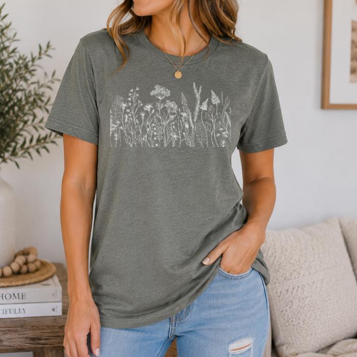 Wildflowers Graphic Tee, Bella Canvas Tee