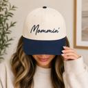 Navy/Natural Embroidered  Mommin' Baseball Cap