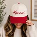 Red/Natural Embroidered  Mommin' Baseball Cap