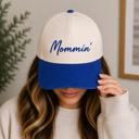 Royal Blue/ Natural Embroidered  Mommin' Baseball Cap