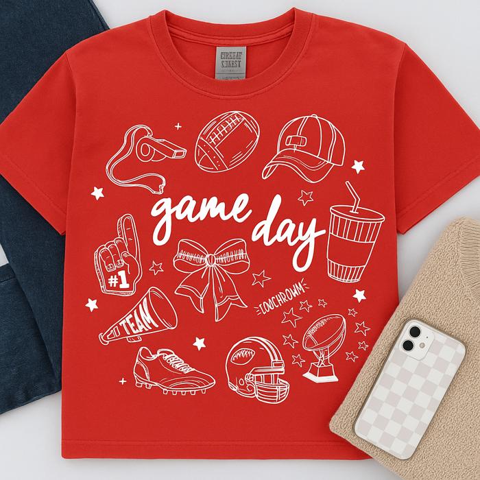 Game Day Football Tee, Comfort Color Tee