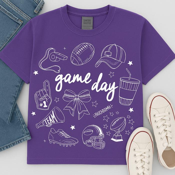 Game Day Football Tee, Comfort Color Tee