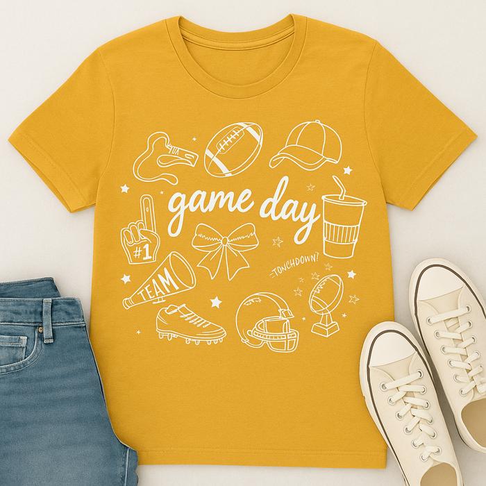 Game Day Football Graphic Tee, Bella Canvas Shirt