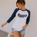  Cougars Raglan Baseball Tee, Game Day Shirt, School Spirit 3/4 Sleeve Tee, Unisex Team Shirt