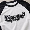  Cougars Raglan Baseball Tee, Game Day Shirt, School Spirit 3/4 Sleeve Tee, Unisex Team Shirt