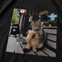  Funny Coffee Cat Shirt, Cat Lover Graphic Tee, Iced Coffee T-Shirt, Trendy Cat Shirt, Coffee Lover Gift, Black Comfort Colors Tee
