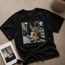  Funny Coffee Cat Shirt, Cat Lover Graphic Tee, Iced Coffee T-Shirt, Trendy Cat Shirt, Coffee Lover Gift, Black Comfort Colors Tee