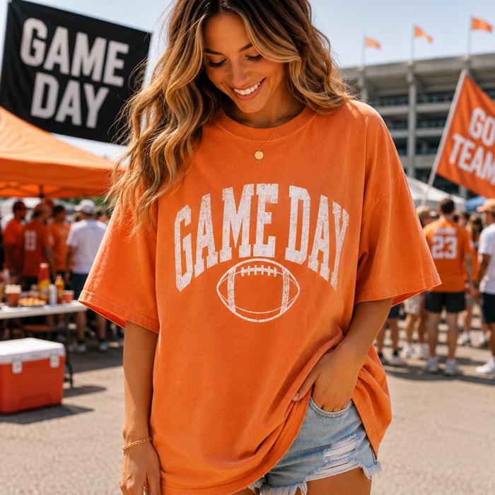 Game Day Football Graphic Tee, Comfort Color Tee, Sports Shirt, Football Shirt