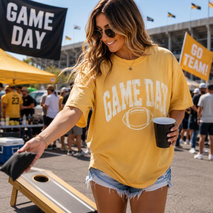Game Day Football Graphic Tee, Comfort Color Tee, Sports Shirt, Football Shirt