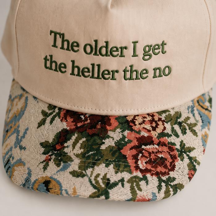 Heller The No Embroidered Baseball CapThe Older I Get The Heller The No Hat, Funny Embroidered Hat , Floral Brim Baseball Cap ,Two Tone Snapback ,Gift for Her, Boutique Hat