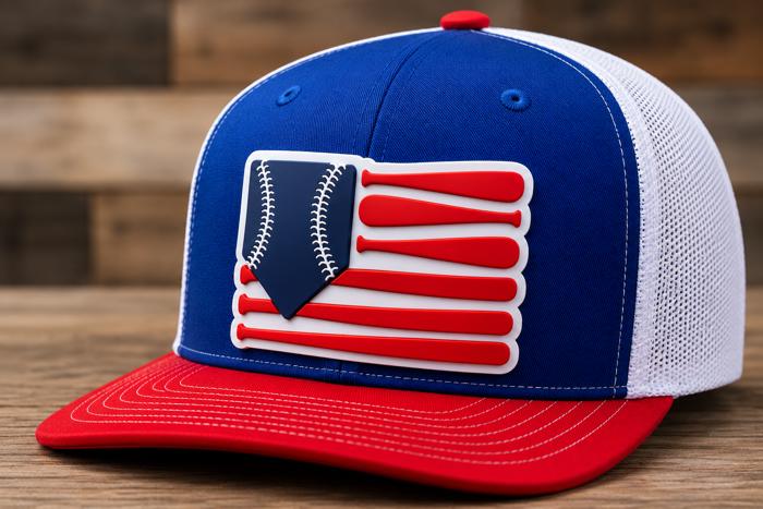 Baseball Flag, PVC Rubber Patch Hat