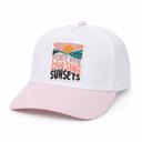  Forever Chasing Sunsets PVC Rubber Patch Hat, Striped Brim Hat