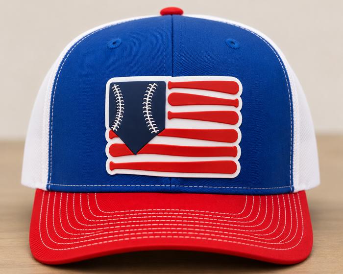 Baseball Flag, PVC Rubber Patch Hat
