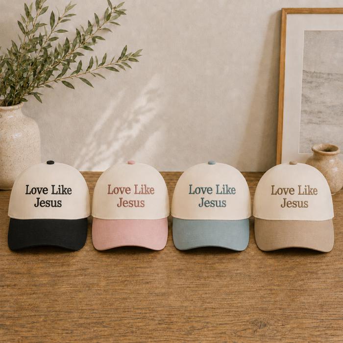 Embroidered Love Like Jesus Two Tone Hat