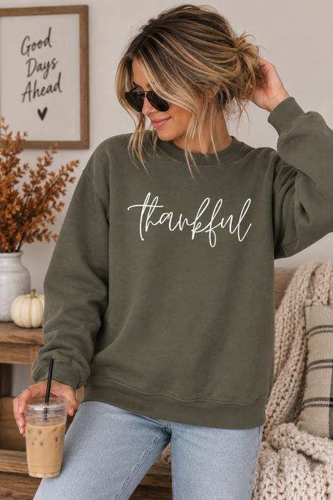 Thankful Sweatshirt, Thanksgiving Sweatshirt for Women, Fall Crewneck, Cozy Autumn Sweatshirt, Minimalist Thankful Shirt, Fall Gift