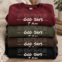  God Says I Am Sweatshirt, Christian Crewneck, Faith Based Sweatshirt, Jesus Shirt, Christian Gift, Religious Sweatshirt, Inspirational Crewneck