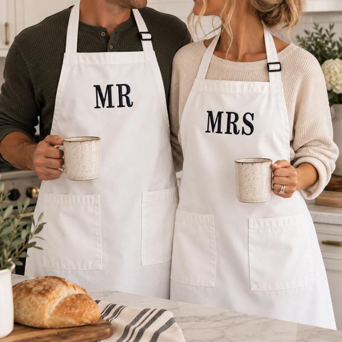 Personalized Embroidered Apron, Custom Name Apron, Custom Text Cooking Apron, Gift for Mom Grandma Dad, Baking Kitchen BBQ Gift  Description