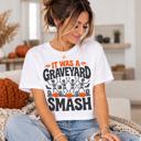  Graveyard Smash Halloween Crop Tee, Bella Canvas Crop, Retro Skeleton Halloween Shirt, Dancing Skeleton Graphic Tee, Spooky Season Top