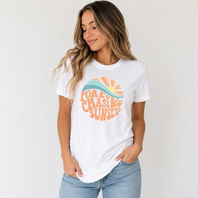 Forever Chasing Sunsets Tee, Beach Tee, Vacation Shirt, Bella Canvas