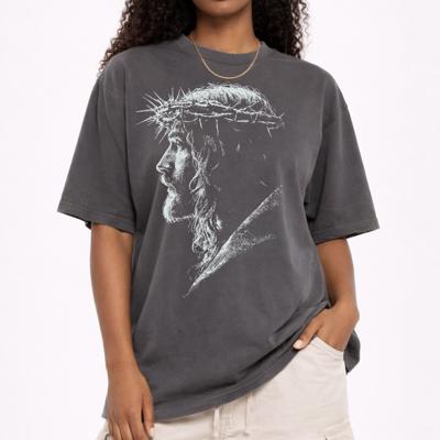Jesus Portrait Graphic Tee, Oversized Street Wear, Shaka Brand Tee