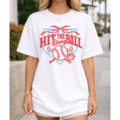 Hit The Dang Ball Graphic Tee, Comfort Color Tee, Oversized Fit