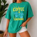  Coffee & Sunshine Graphic Tee, Comfort Color Tee, Oversized Shirt