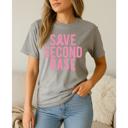 Save Second Base Graphic Tee, Breast Cancer Shirt