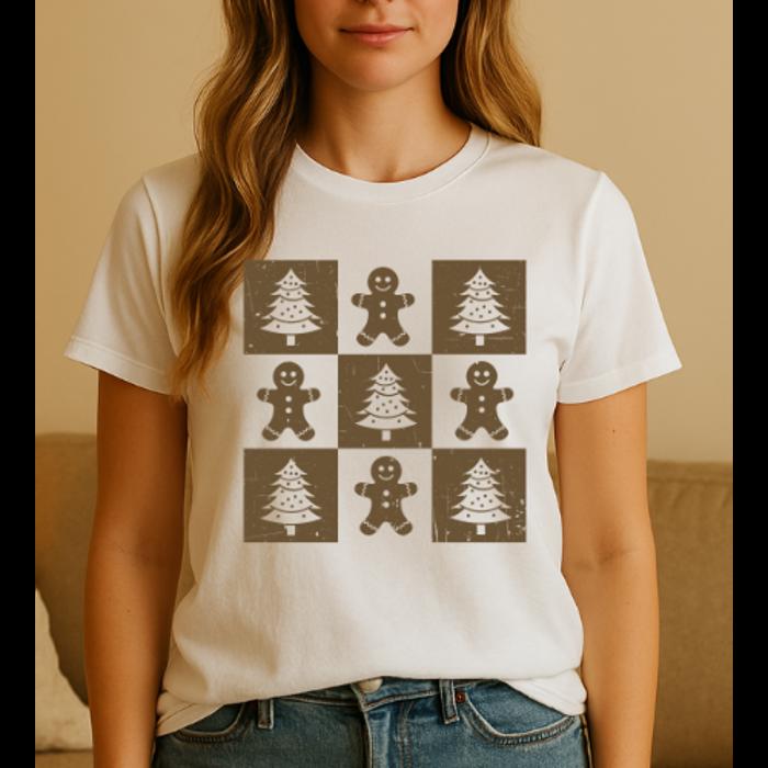 Gingerbread Checkered Graphic Tee
