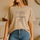  Life Happens Coffee Helps Graphic Tee, Comfort Color Shirt