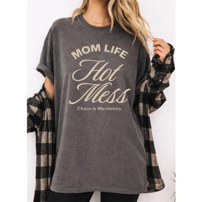 Mom Life Hot Mess Graphic Tee, Mom Tee, Comfort Color Shirt