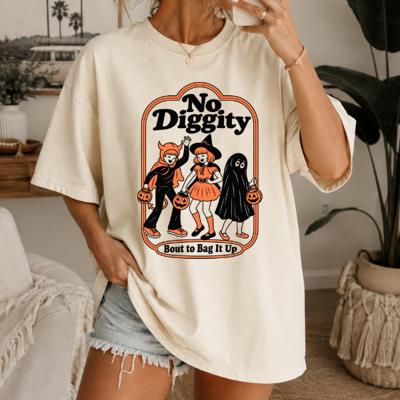 No Diggity Halloween Shirt, Retro Halloween Tee, Bout to Bag It Up Shirt, Vintage Trick or Treat Tee, Comfort Colors Halloween Shirt