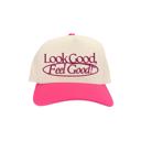 Look Good Feel Good Pink C.C. Brand Embroidered Trucker Hats