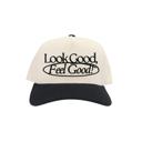 Look Good Feel Good Black C.C. Brand Embroidered Trucker Hats