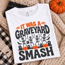  Graveyard Smash Halloween Crop Tee, Bella Canvas Crop, Retro Skeleton Halloween Shirt, Dancing Skeleton Graphic Tee, Spooky Season Top