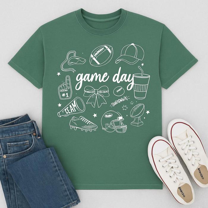Game Day Football Tee, Comfort Color Tee
