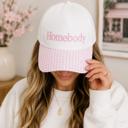  Homebody Embroidered Baseball Cap, Gingham Print Brim, Snapback