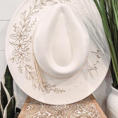 Bride Floral Burned Hat, Floral Engraved Cowboy Hat, Bachelorette Party Hat, Nashville Bachelorette Hat, Nash Bash Hat, Engagement Gift