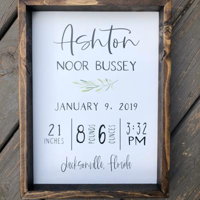 Birth Stats Wood Sign, Birth Announcement Sign, Baby Wooden Sign, Birth Sign, Baby Birth Wooden Sign, Baby Gift, Baptism Gift