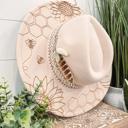  Sunflower Bee Burned Hat, Floral Engraved Cowboy Hat, Sunflower Hat, Sunflower Burned Fedora, Engraved Fedora, Engraved Felt Hat, Boho Hat
