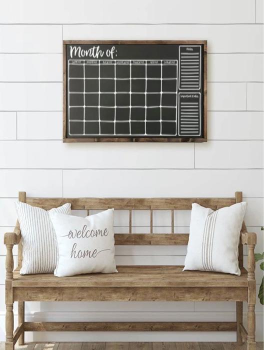 Chalkboard Calendar Sign, Office Calendar Sign, Chalkboard Calendar, Office Organization, Monthly Calendar, Hanging Calendar, Kitchen Decor