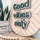  3D Good Vibes Only Sign, Laser Cut Nursery Sign, Good Vibes Only Baby Room Sign, Boho Floral Decor, Baby Shower Decor, Boho Shower Gift